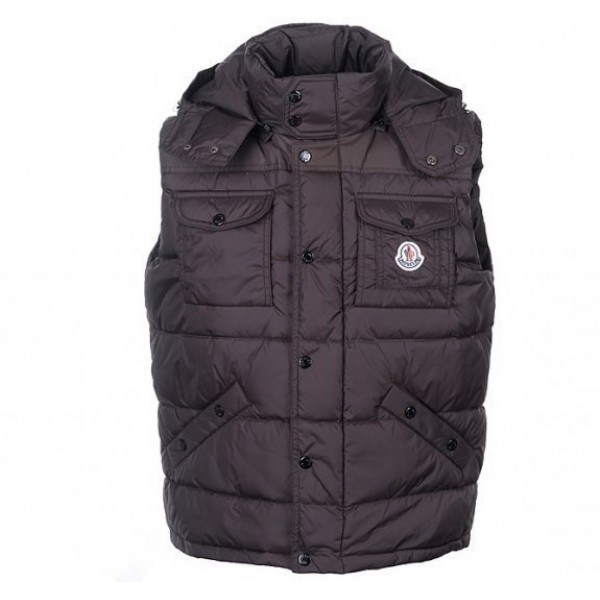 Moncler Uomo Giù gilet marrone uscita M45